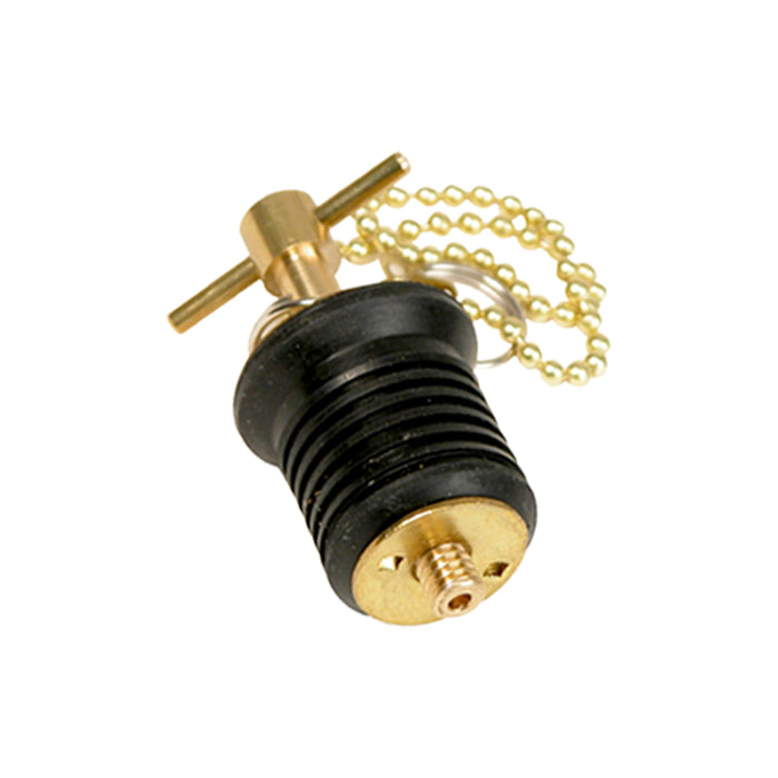 Whitecap S-0289 S-0293 Turn Twist Bailer Plugs with 8 Inch Chain Aluminum Brass