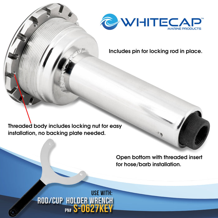 Whitecap S-0628 Stainless Steel Rod & Cup Holder - 15°