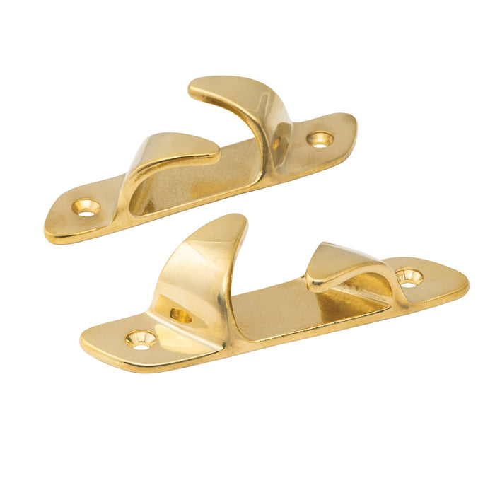 Whitecap S-0982B 5-1/2" Polished Brass Skene Bow Chock Pair