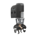 A black Side-Power thruster with twin props designed for mid-sized boats, featuring a sealed gearleg and digital control interface.
