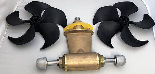 Conjunto de patas de engranaje SidePower, sellado, completo con hélices de 5 palas | para modelos de propulsor de túnel de 300 mm