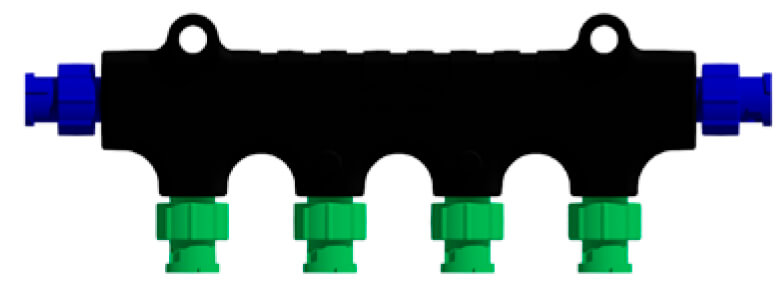SidePower S-Link T Connector- 4 Port | with 2 Sealing Caps