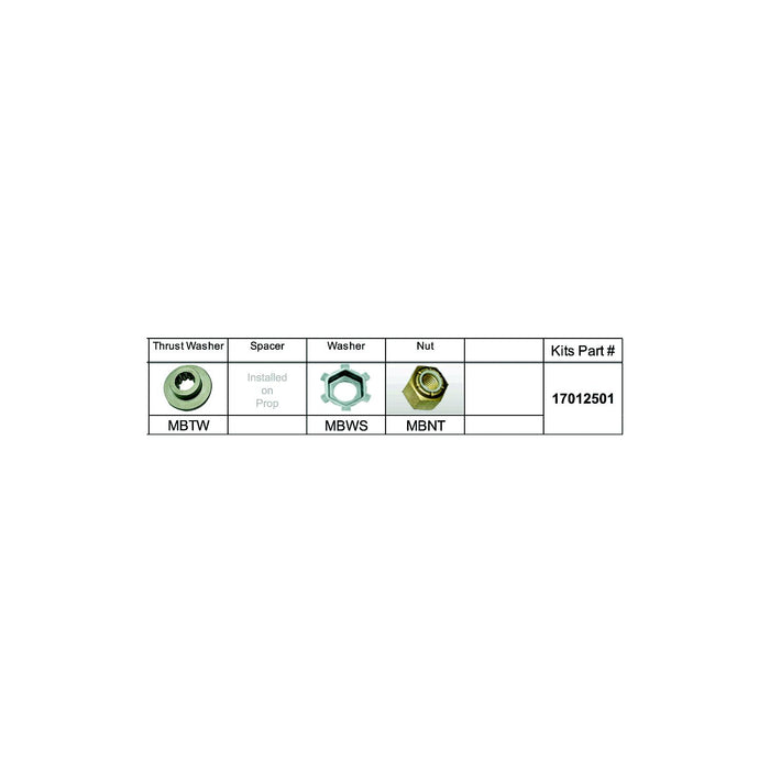 Solas Propeller 17012501 Solas Fixed Hub Prop Hardware Kit Mercury, Type B