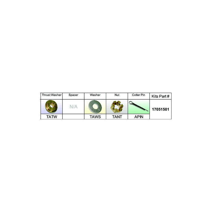 Solas Propeller 17051501 Solas Fixed Hub Prop Hardware Kit Nissan/Tohatsu, Type A