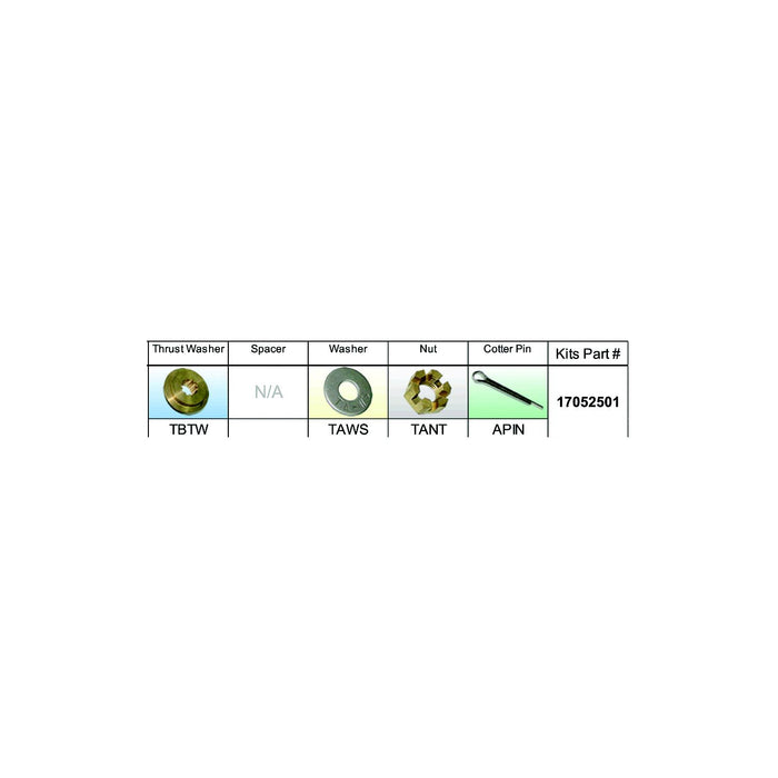 Solas Propeller 17052501 Solas Fixed Hub Prop Hardware Kit Nissan/Yohatsu, Type B