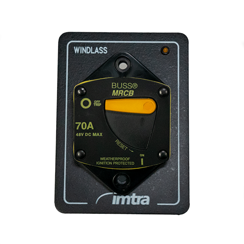 Disyuntor térmico Imtra de 70 A, con panel y luz indicadora LED de 12 V.