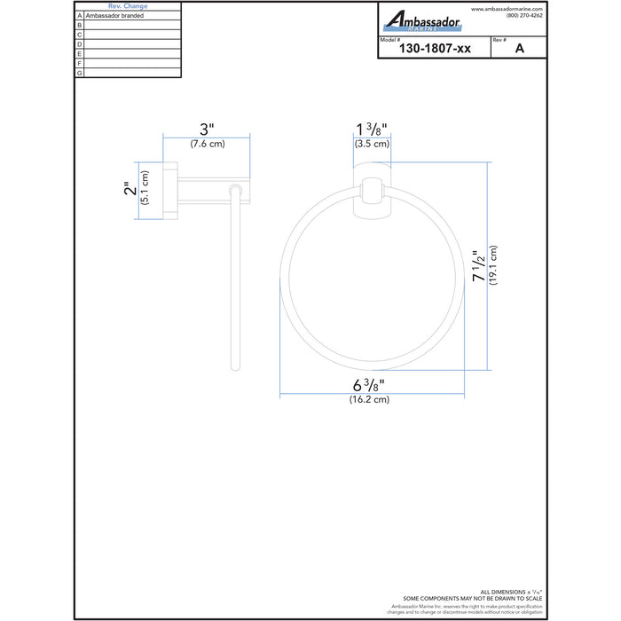 Ambassador Marine 130-1807-NP Miah- Towel Ring (Brushed Nickel)
