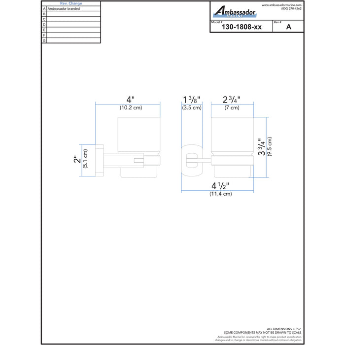 Ambassador Marine 130-1808-NP Miah- Cup Holder (Plastic Cup) (Brushed Nickel)