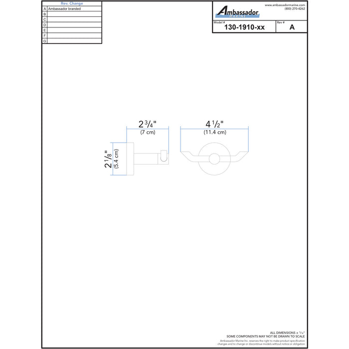Ambassador Marine 130-1910-CP Elina- Robe Hook (Chrome)