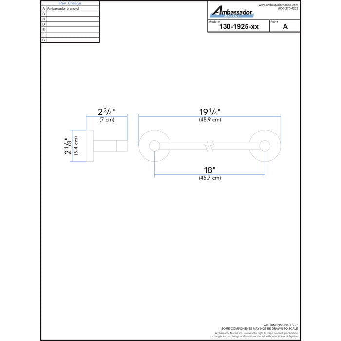 Ambassador Marine 130-1925-CP Elina- 18" Towel Bar Set (Chrome)