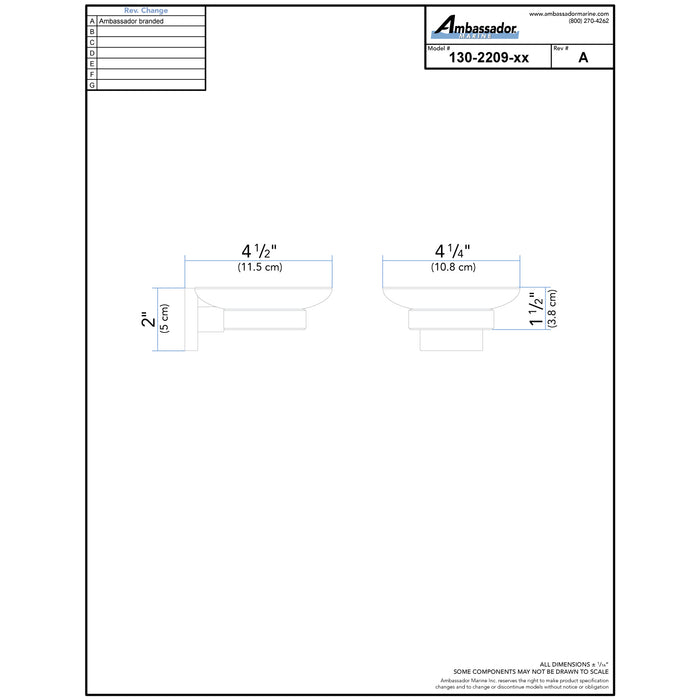 Ambassador Marine 130-2209-NP Erissa- Soap Dish (Plastic Dish) (Brushed Nickel)
