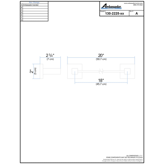Ambassador Marine 130-2225-NP Erissa- 18" Towel Bar Set (Brushed Nickel)