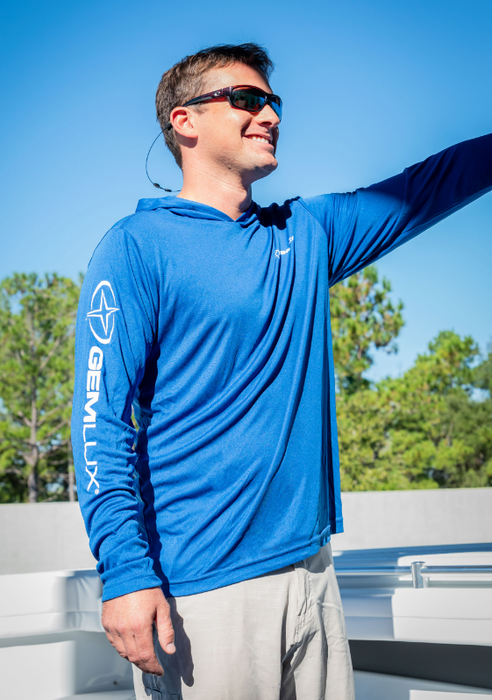 Men's Hooded Fishing Shirt with Star Logo