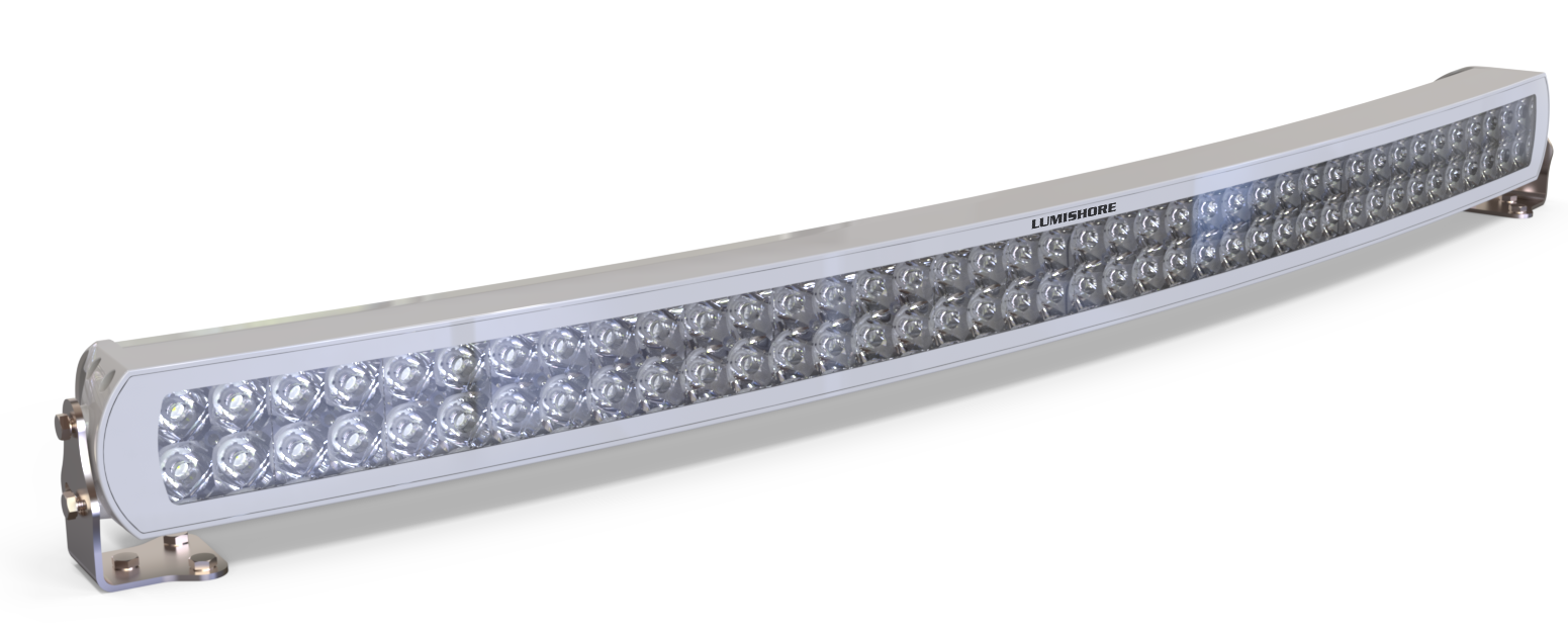 Lumishore Spotlight Curved 40", 5,500K, White Body, IP68 | 71,280 Lumens / 31,680 Fixture Lumens, 10.5-31VDC