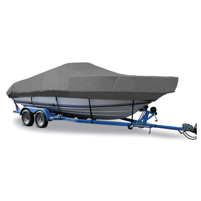 Taylor Made 88062OG Trailerite Semi-Custom Boat Cover for Walk-Around Cuddy Cabin Boats with Outboard Motor, Gray (20'5" - 21'4" CL x 102" B)