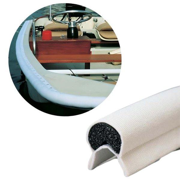 Taylor Made GG1.53Q.50 Gunnel Guard 3/4-Round, White (1-1/2" x 50')