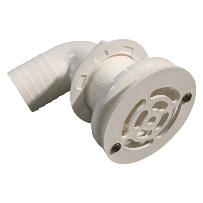 TH Marine TH-1592F-B 1-1/2" - 90 Degree Barbed Thru-Hull with Filter - White