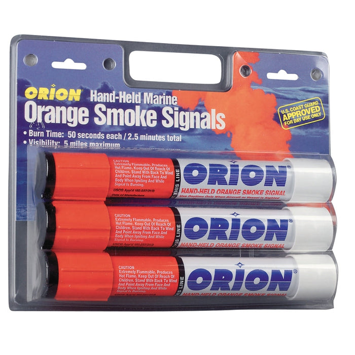 Señales de humo naranja portátiles Orion - Paquete de 3