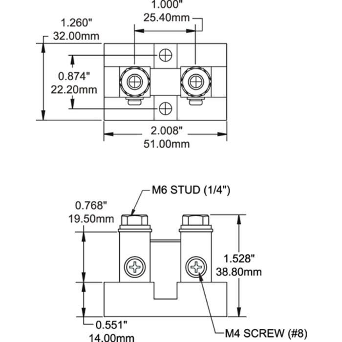 Blue Sea 9228-BSS 9228 Analog Meter Shunt 50A/50mV