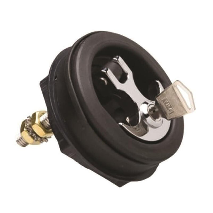 TH Marine ALC-1-DP T-H Marine Locking Anchor Handle Latch, Black Body, Chrome Handle
