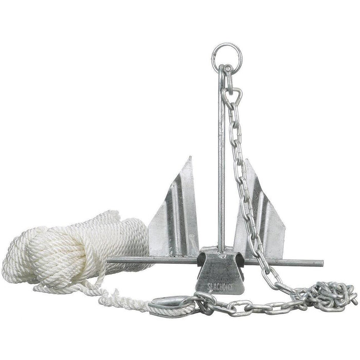 Seachoice 41622 13 LB Utility Anchor Kit, Includes Anchor, 1/4" x 4' Lead, (2) 5/16" Shackles and 3/8" x 150' Line