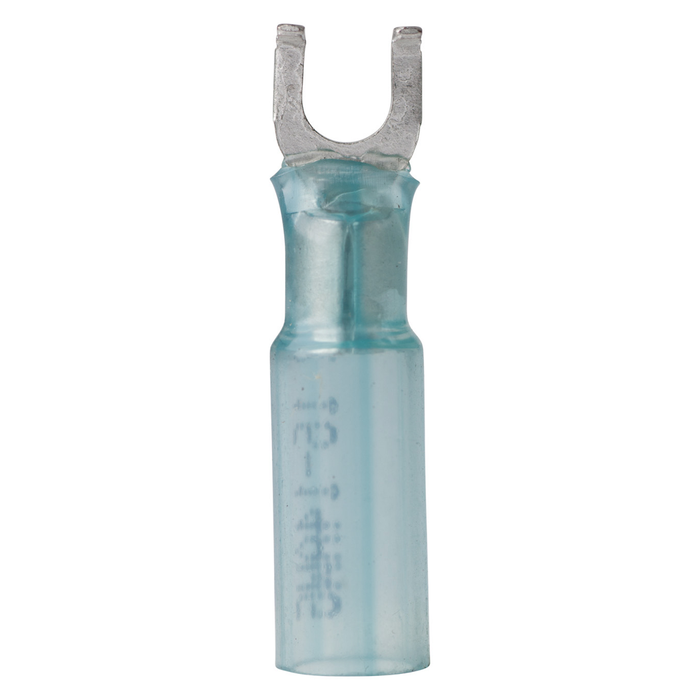 Ancor 314203 Marine Grade Heat Shrink Spade Terminal, #8 Fastener, 16-14 Wire, Blue, 3/Pk