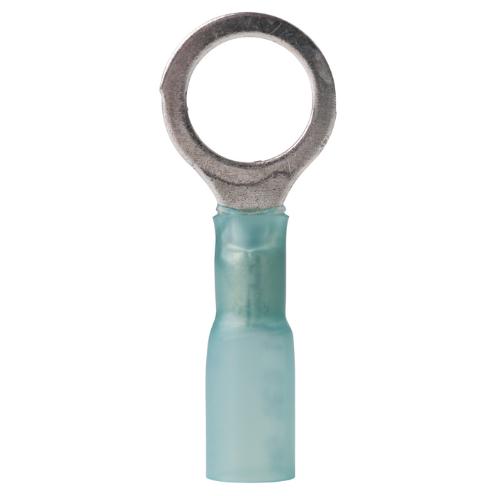 Ancor 311603 Marine Grade Heat Shrink Ring Terminals, 3/8" Fastener, 16-14 Wire, Blue, 3/Pk
