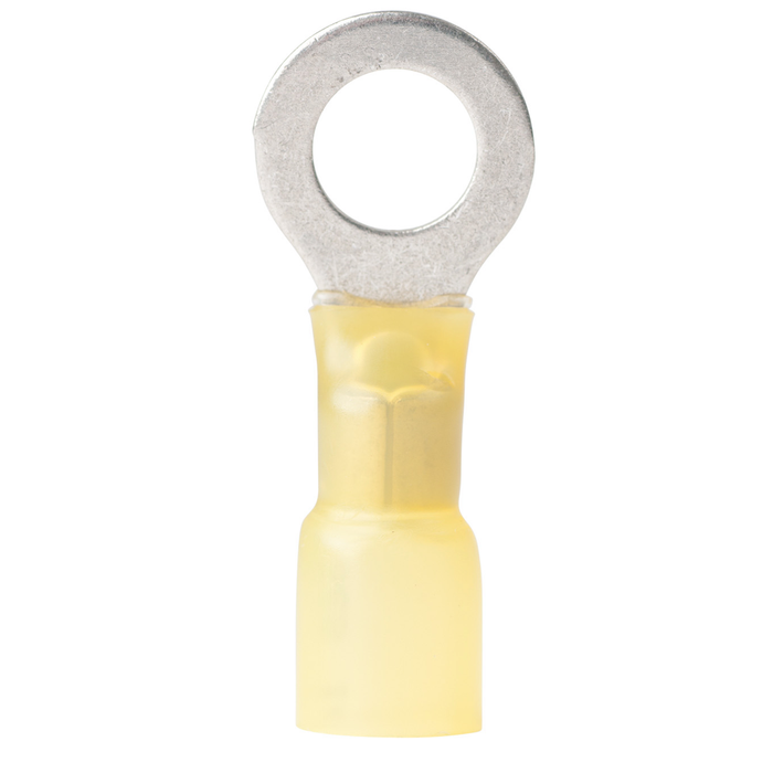 Ancor 312503 Marine Grade Heat Shrink Ring Terminals, 5/16" Fastener, 12-10 Wire, Yellow, 3/Pk