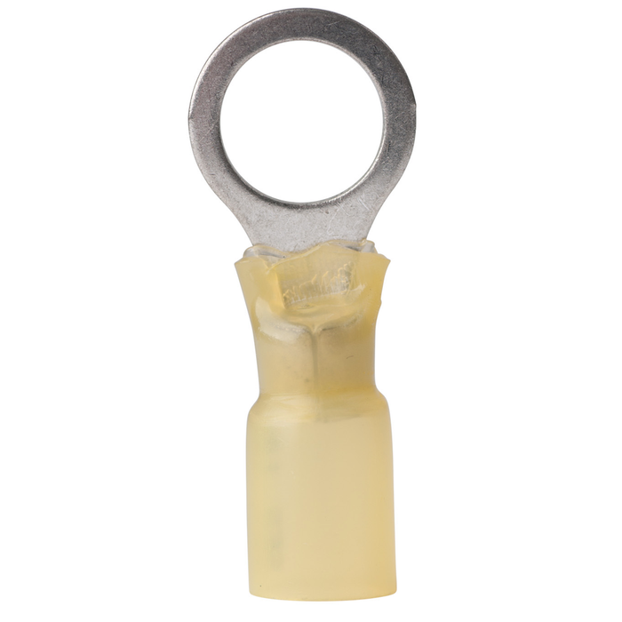Ancor 312603 Marine Grade Heat Shrink Ring Terminals, 3/8" Fastener, 12-10 Wire, Yellow, 3/Pk