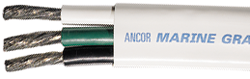 Ancor 130910 Marine Grade Tinned Triplex Cable, Black/Green/White Conductors, 8/3 AWG, 100', White Jacket