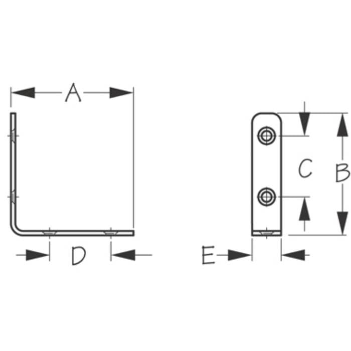 Sea Dog 221310-1 90Â° Angle Brackets, Pr.