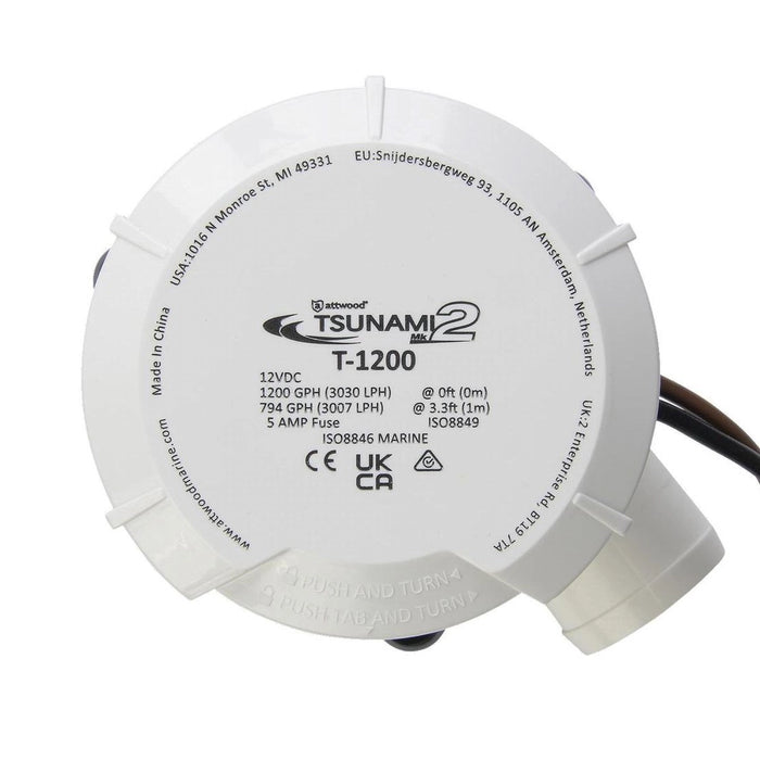 Bomba de achique manual Attwood Tsunami MK2 - T1200 - 1200 GPH y 12 V