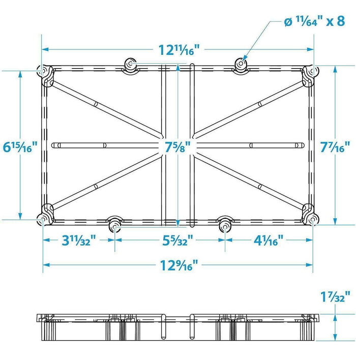 Seachoice 22053 Battery Tray With Stainless Steel Buck, Group 27