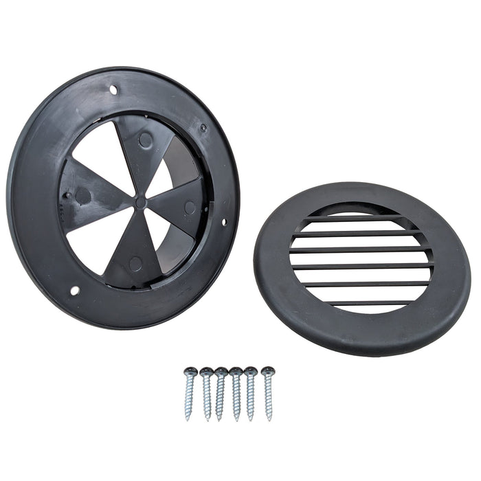 B&B Molders 94268 Thermovent Ducted Vent, 4" w/ Damper, Black