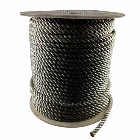 Buccaneer Twisted Nylon Dock Line Black Marine Grade 3/8 Inch 1/2 Inch and 5/8 Inch- Sold by the Foot