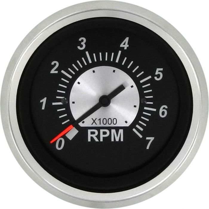 Sierra 67363P Black Sterling Series 3" Tachometer 0-7000 RPM, Stainless Steel, Outboard & 4 Stroke Gas, Alt or Coil Sender Code