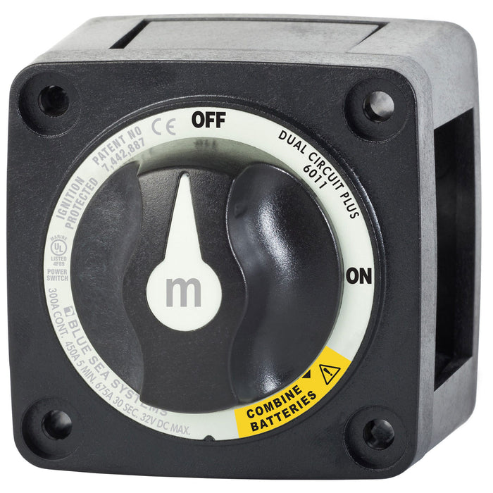 Blue Sea 6011200-BSS 6011200 M Series Dual Circuit Plus On-Off-Both Battery, Switch, Black