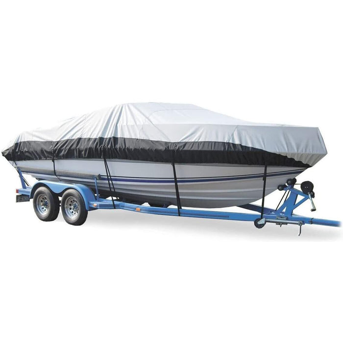 Taylor Made 70902 BoatGuard Eclipse Two-Tone Boat Cover, Heavy Duty Polyester, Includes Storage Bag, Tie-Downs, Support Pole