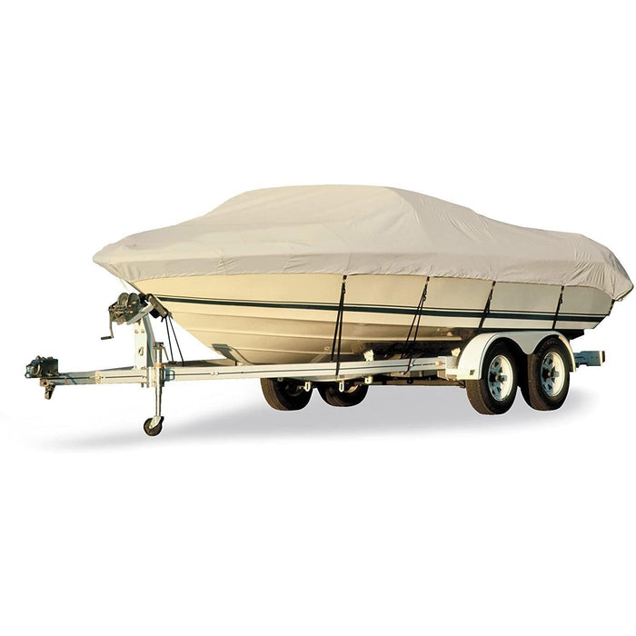 Taylor Made 70205 BoatGuard Universal Boat Cover, 17'-19', For V-Hull Runabout/Bow Rider, Includes Bag and Tie-Downs