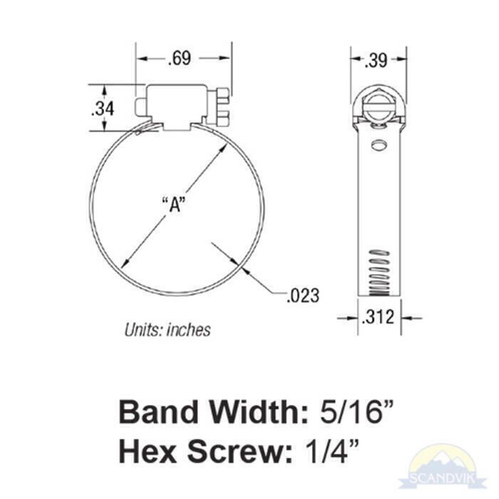 Scandvik 50010 Breeze Mini 316 SS Hose Clamp #4
