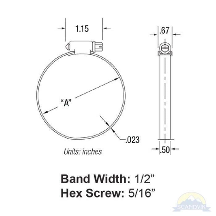 Scandvik 50031 Breeze Power-Seal Perforated Hose Clamp, #8, 10/box