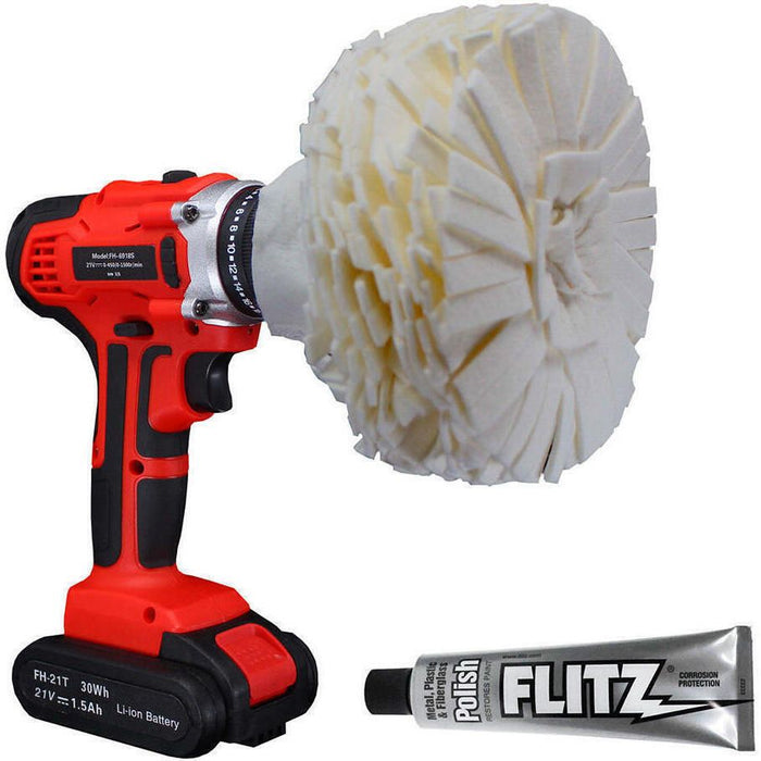 Flitz PB 101-50 Buff Ball Large 5" White w/1.76oz Tube Polish