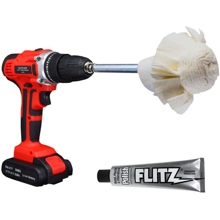 Flitz SM 10250-50 Buff Ball Super Mini 2" White w/1.76oz Tube Polish
