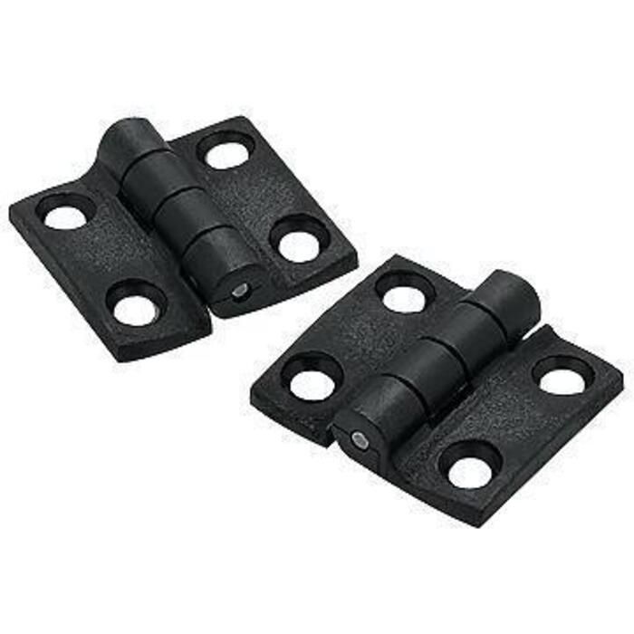 Seachoice 33891 Butt Hinge, 1-1/2" x1-3/8 Black Nylon , Pair