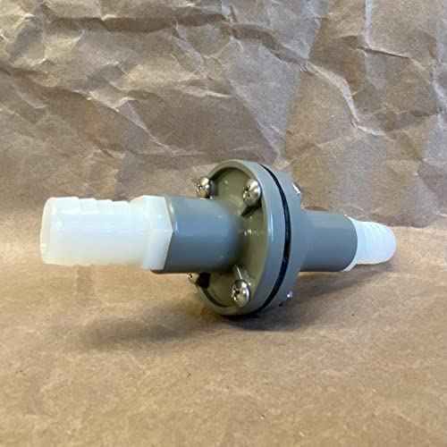 Bosworth- Válvula de pie/válvula de retención Sea-Lect Delrin gris, válvula de aleta Buna, conector para manguera de 3/4”
