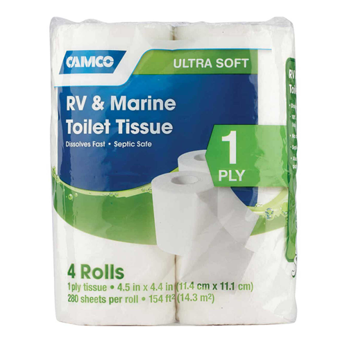 Camco 40276 Toilet Tissue-Toilet Paper 1Ply 4/Pk 280 Sheets