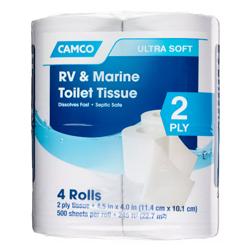 Camco 40274 Toilet Tissue-Toilet Paper 2 Ply 4/Pk 500 Sheets