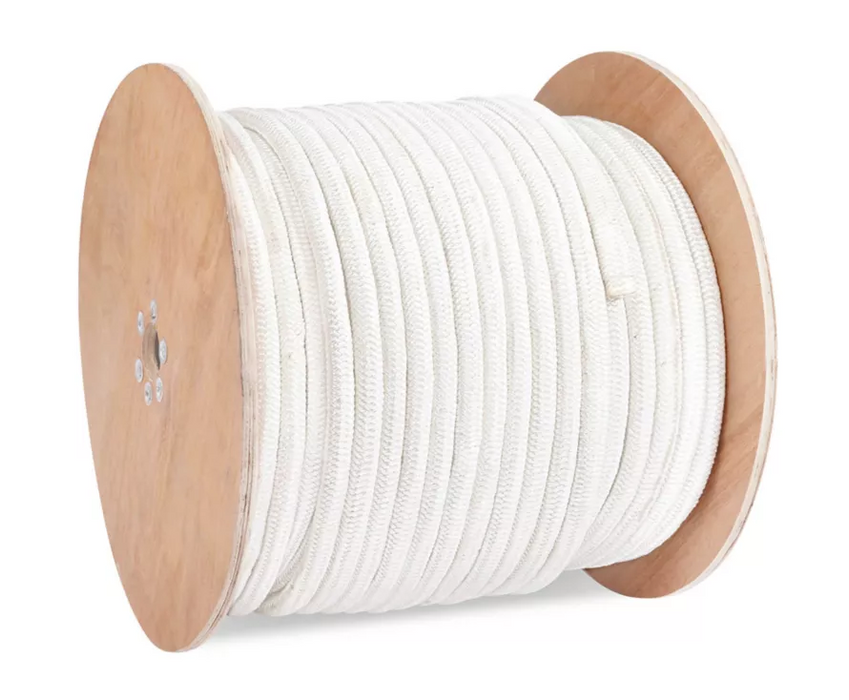 Double Braided Nylon White Marine Grade - By the Foot