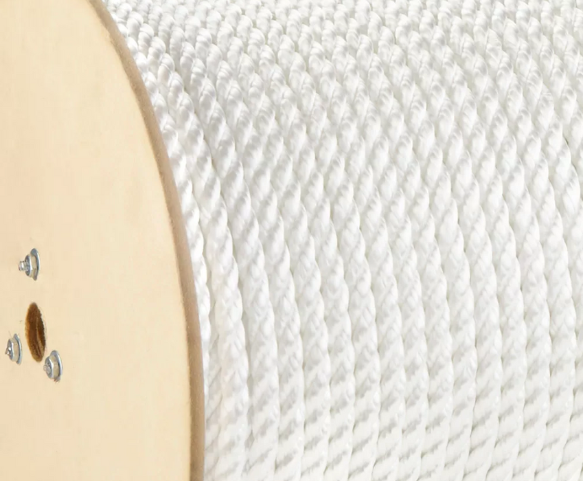 Buccaneer Twisted Nylon Line Medium Lay White 1/4 Inch to 1 Inch Diameter- Sold By the Foot