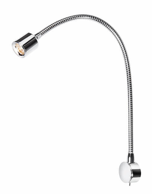 Lámpara de trabajo BCM Catalina, cromada, 1,5 W | 350 mm, 3000 K, 8-32 V, IP40